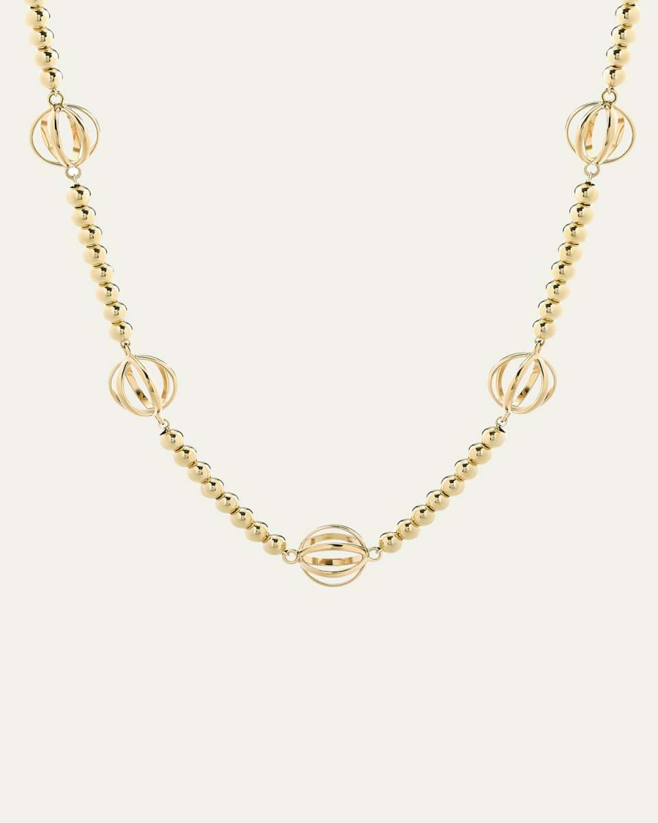 Prisma 18K Yellow Gold Ball Chain Necklace, 16-18"L